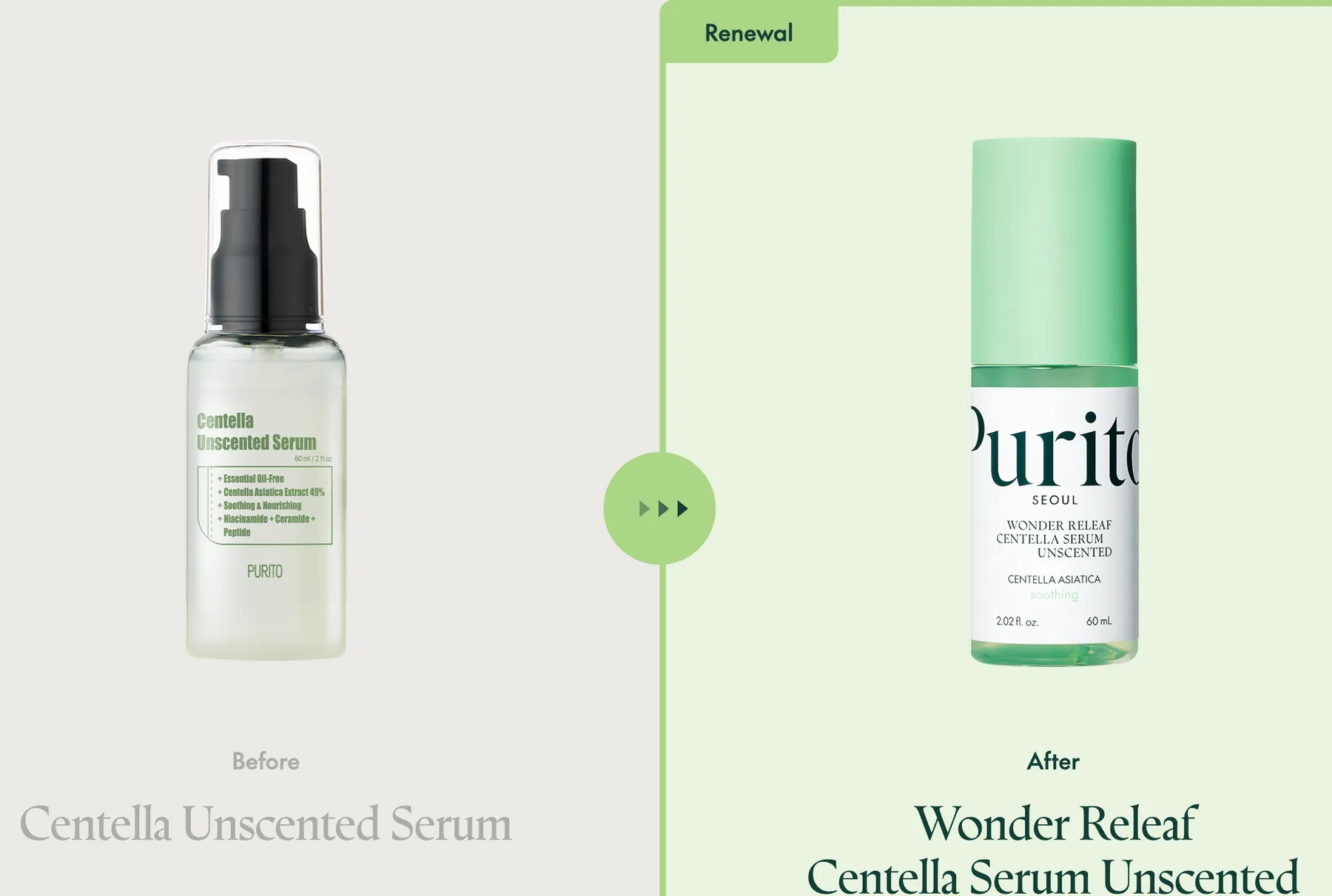 Успокаивающая сыворотка с центеллой без эфирных масел Purito Seoul Wonder Releaf Centella Serum Unscented