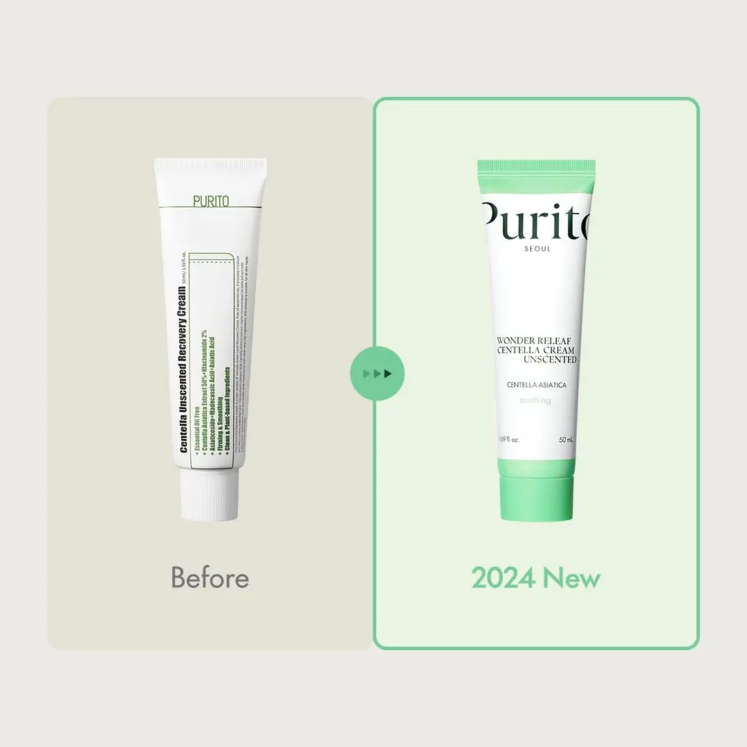 Крем для чутливої шкіри з центеллою без ефірних олій Purito Seoul Wonder Releaf Centella Cream Unscented
