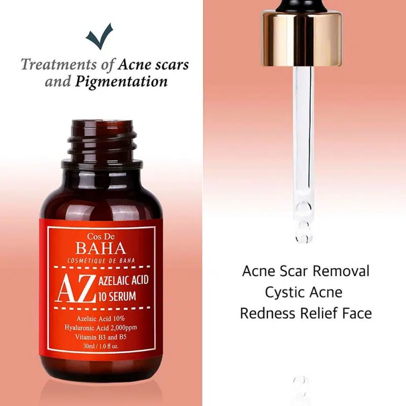 Противовоспалительная сыворотка с азелаиновой кислотой Cos De Baha AZ Azealiac Acid 10% Serum, 30мл