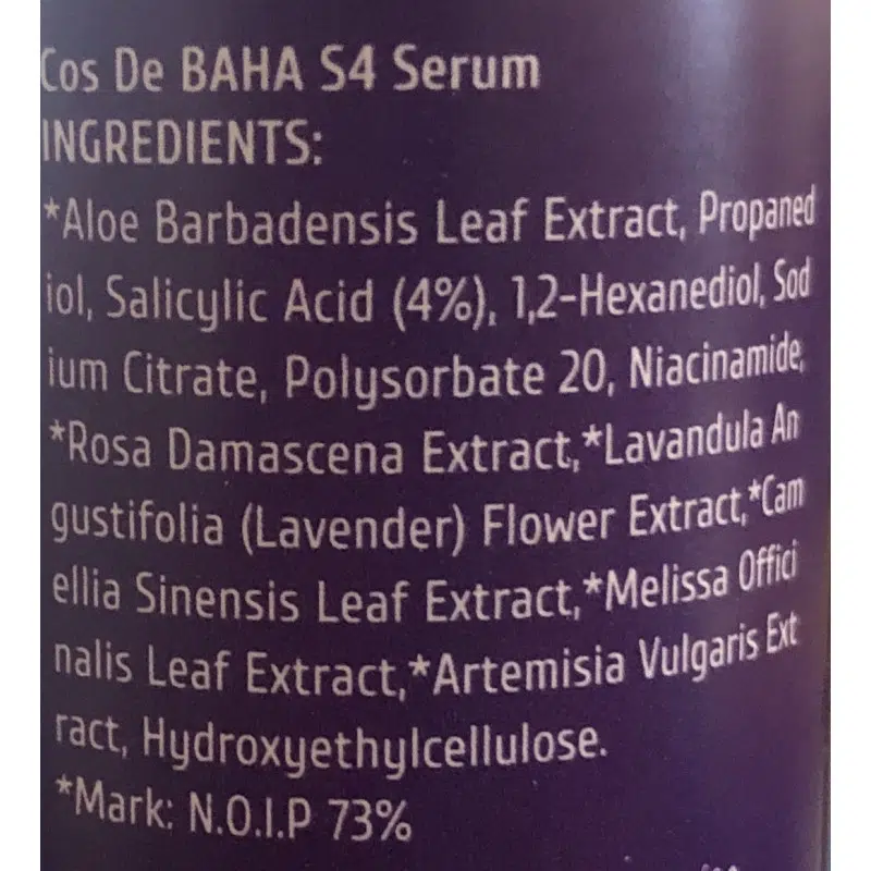 Сыворотка с ВНА кислотой 4% для проблемной кожи Cos De Baha Bha Salicylic Acid 4% Exfoliant Serum, 30мл