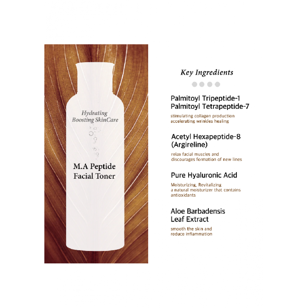 Пептидний тонер з матріксілом і аргіреліном Cos De Baha M.A Peptide Facial Toner, 200мл