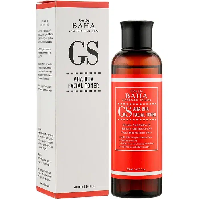 Тонер эксфолиант с кислотами Cos de Baha AHA/BHA GS Toner, 200мл