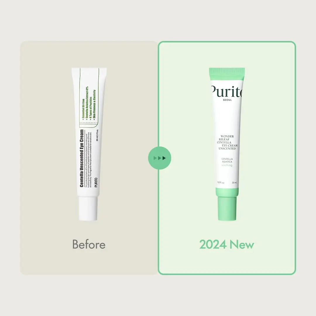 Крем для век с центеллой и пептидами без эфирных масел Purito Seoul Wonder Releaf Centella Eye Cream Unscented, 30 мл