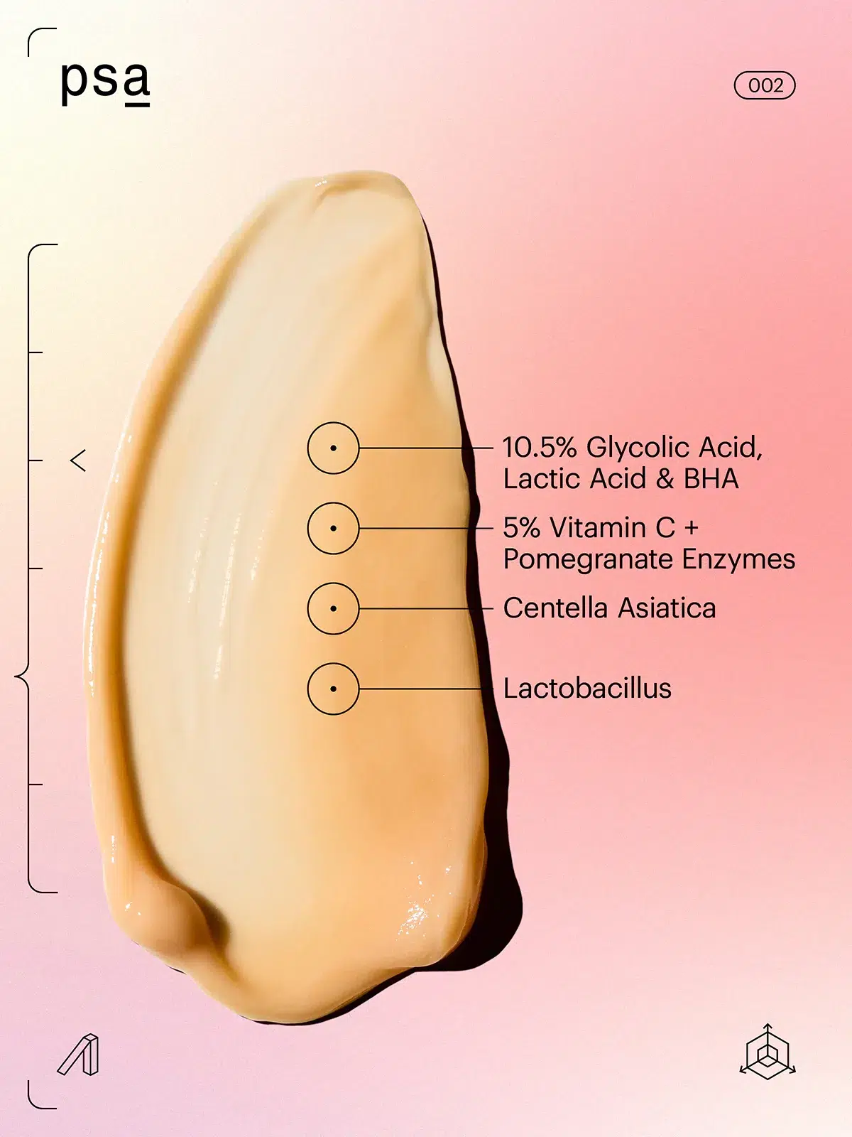 Кислотно-витаминный пилинг для сияния кожи PSA Follow The Light Multi Acids Vitamin C Radiance Peel, 50 мл