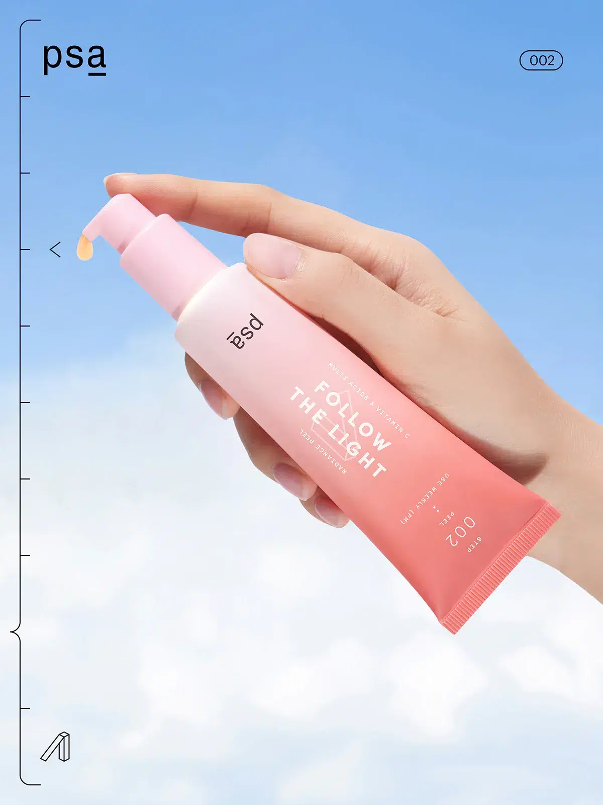 Кислотно-витаминный пилинг для сияния кожи PSA Follow The Light Multi Acids Vitamin C Radiance Peel, 50 мл