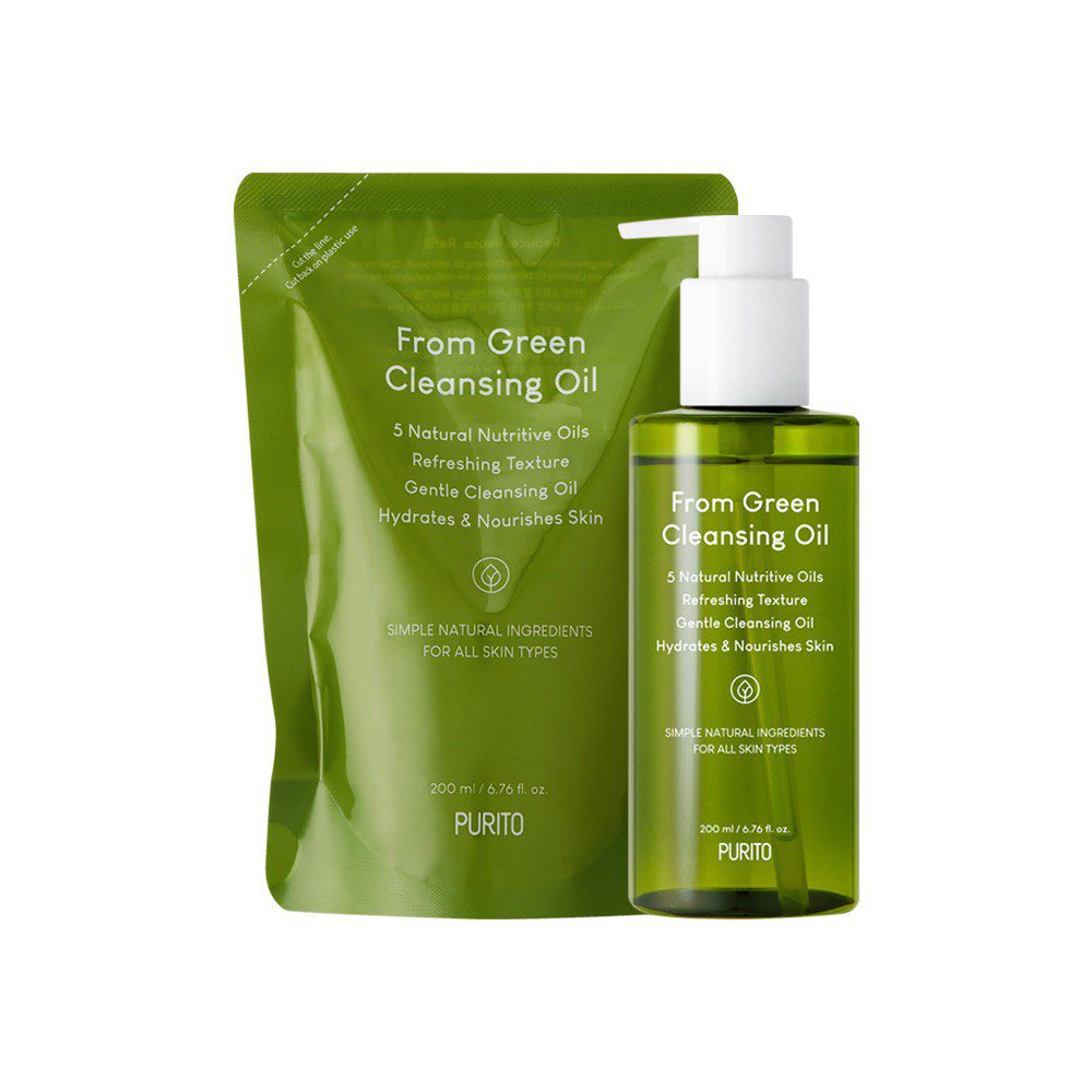 Набор гидрофильное очищающее масло + рефил Purito From Green Cleansing Oil 200 мл + 200 мл