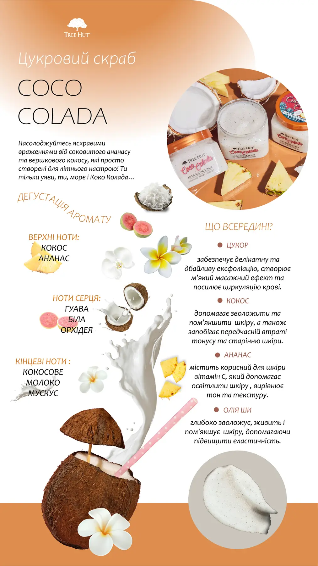 Скраб для тіла Tree Hut Coco Colada Sugar Scrub, 510 гр.