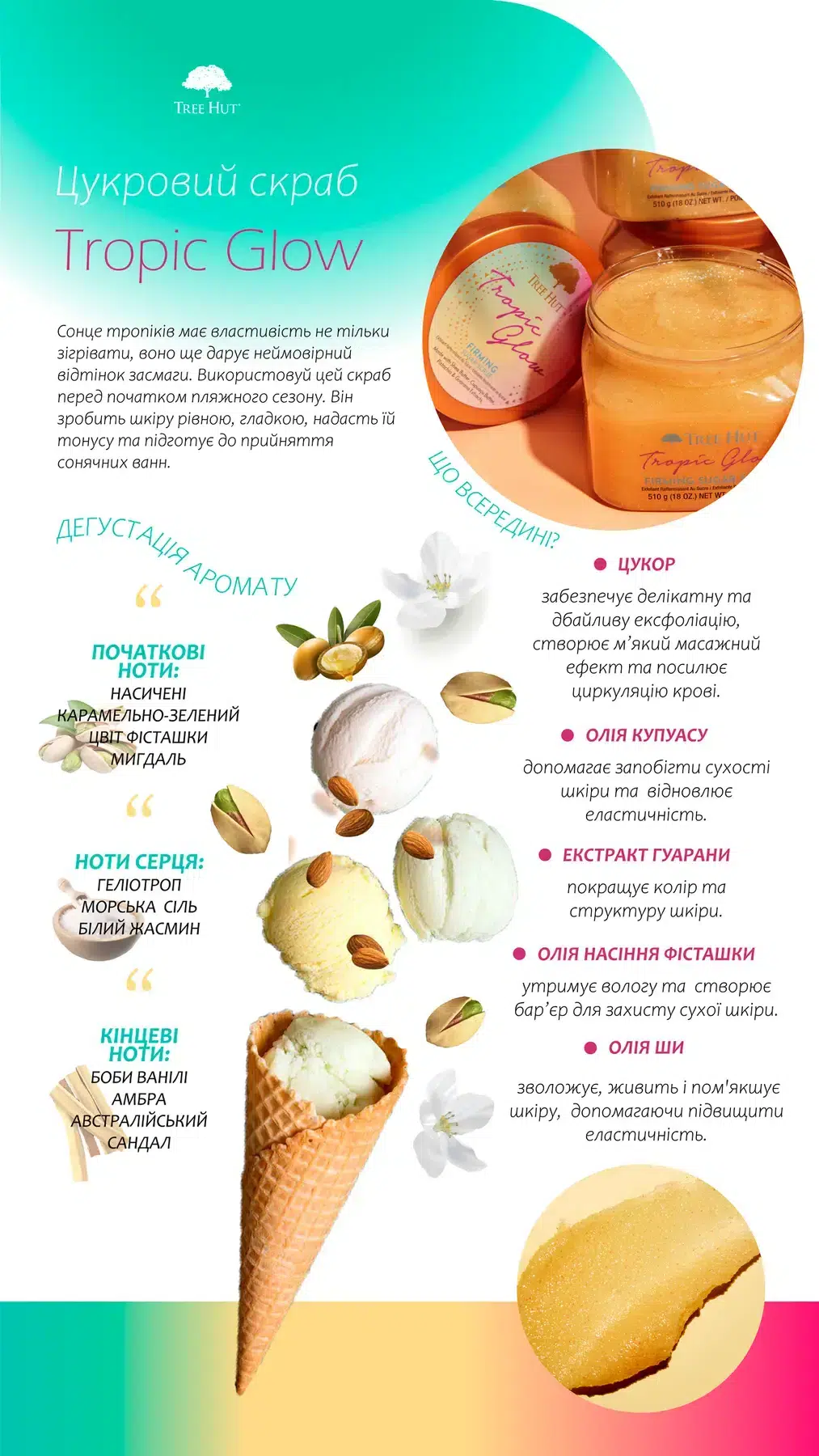 Скраб для тіла Tree Hut Tropic Glow Sugar Scrub, 510 гр.