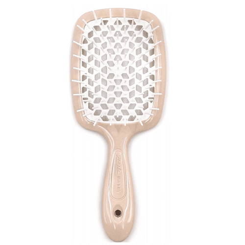 Гребешок Janeke Superbrush With Soft Moulded Tips - Бежевая с белым