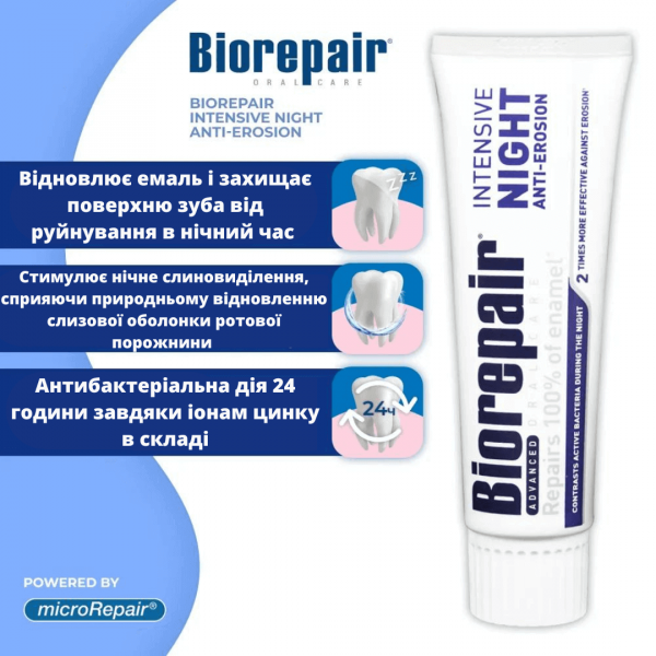 Зубная паста «Интенсивное ночное восстановление» BIOREPAIR, 75 мл