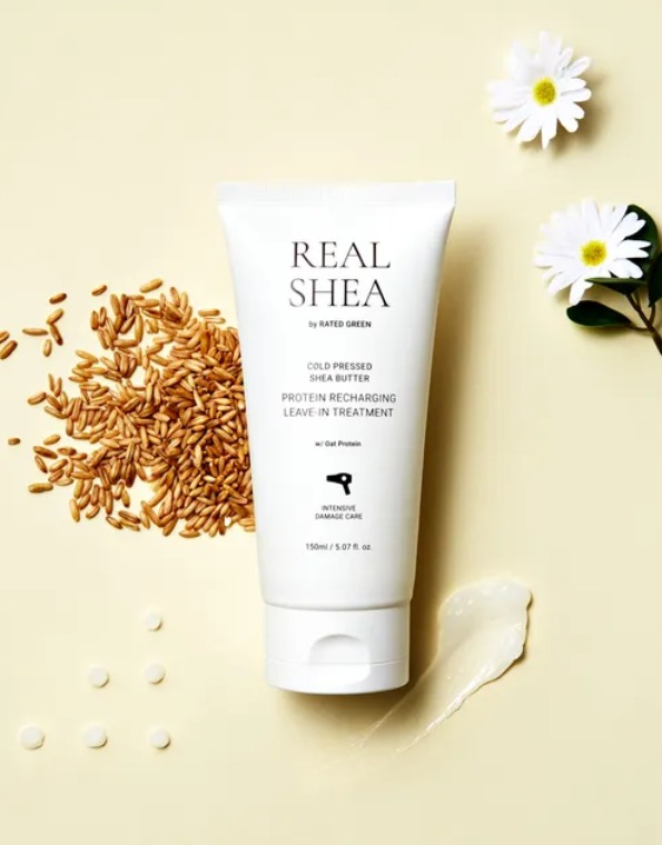 Термозахисний відновлюючий крем для волосся з маслом ши RATED GREEN Real Shea Gold Pressed Shea Butter Leave-in Treatment