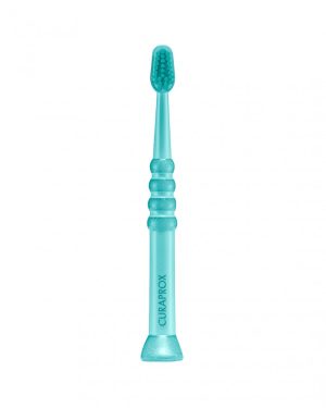 Зубна щітка дитяча з гумованою ручкою - Бірюзова