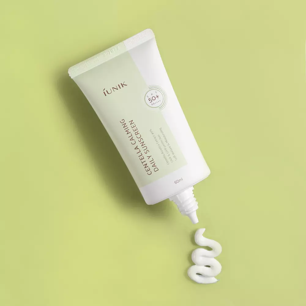 Зволожуючий сонцезахисний крем з центеллою азіатською Iunik Centella Calming Daily Moisture Sunscreen Reef-Safe UVA UVB
