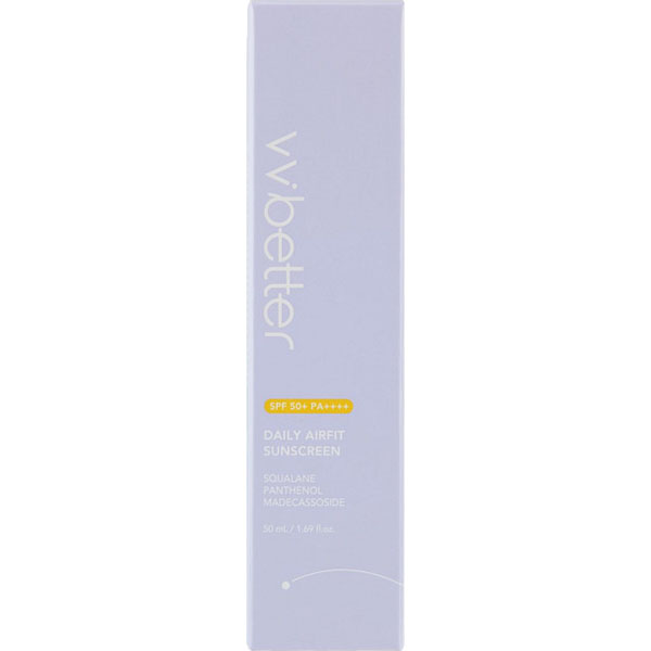Легкий солнцезащитный крем VVbetter Daily Airfit Sunscreen SPF50+ PA++++, 50 мл до 22.02.2026