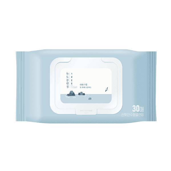 Очищающие салфетки с морской водой ROUND LAB 1025 Dokdo Cleansing Tissue, 30 шт