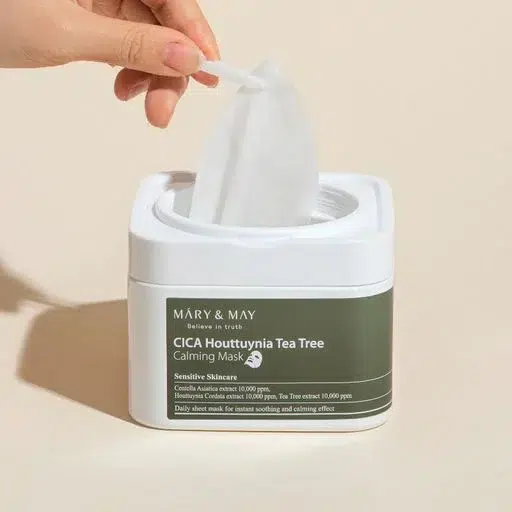 Успокаивающая тканевая маска с хаутунией Mary & May CICA Houttuynia Tea Tree Calming Mask, 30 шт