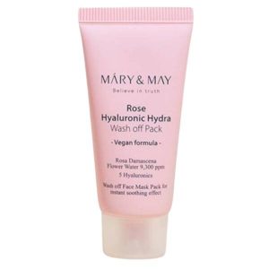 Зволожуюча глиняна маска з трояндою Mary&May Rose Hyaluronic Hydra Wash off Pack - 30 мл