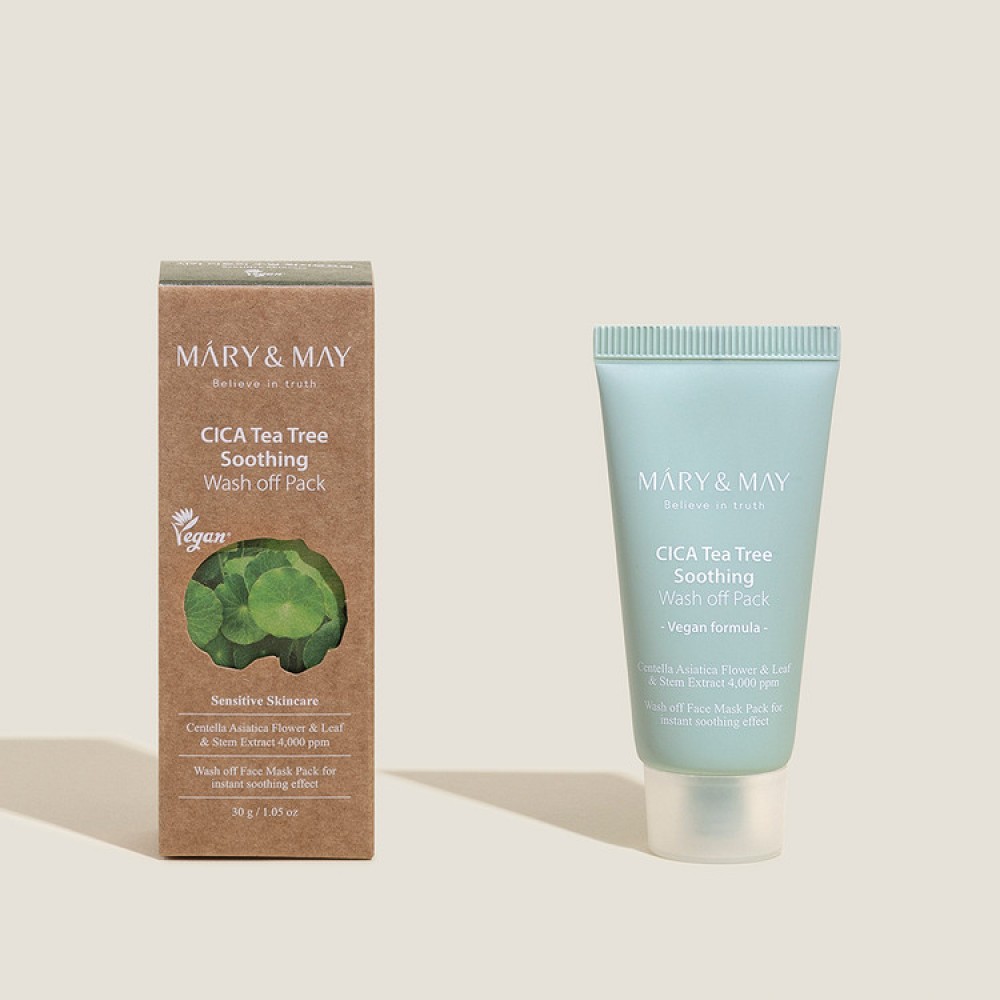 Успокаивающая глиняная маска Mary & May CICA TeaTree Soothing Wash off Pack