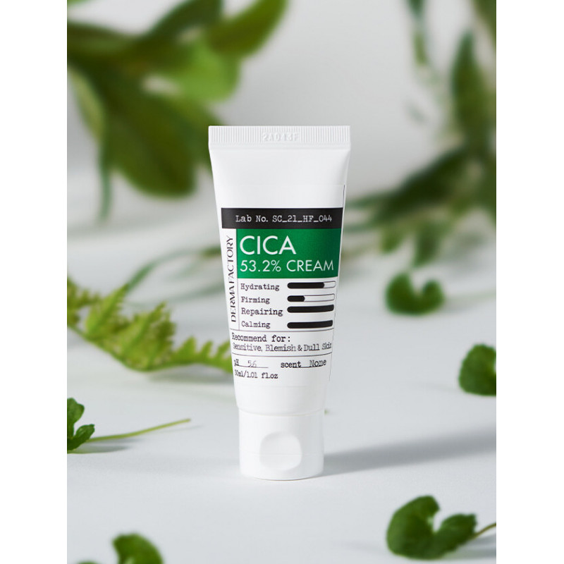 Увлажняющий крем для лица с экстрактом центеллы азиатской Derma Factory Cica 53.2% Cream, 30 мл