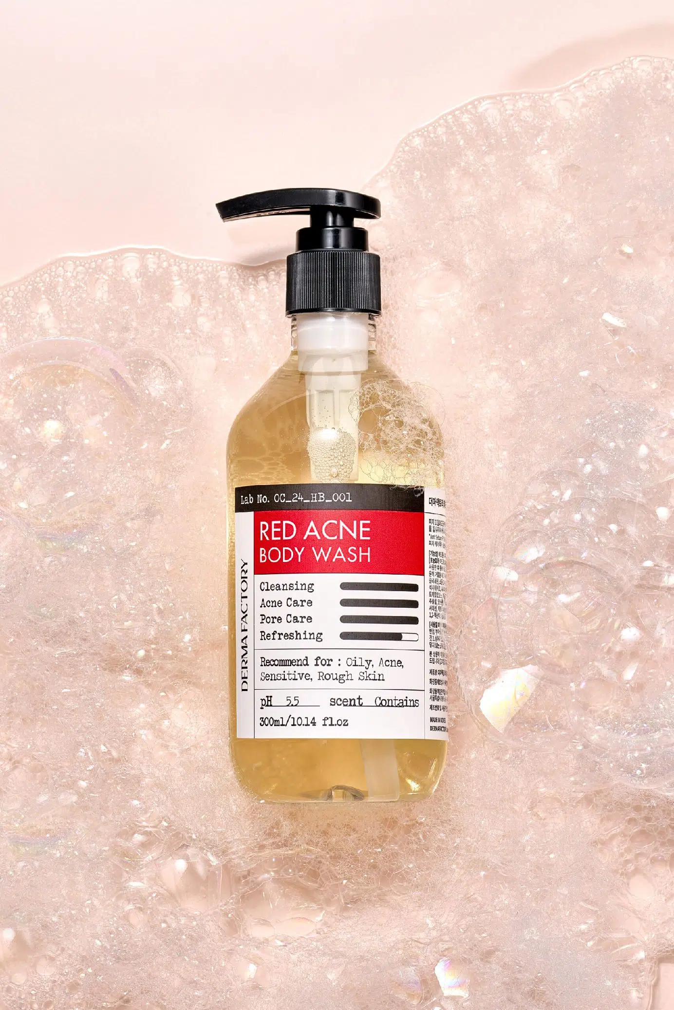 Засіб для очищення шкіри тіла Derma Factory Red Acne Body Wash, 300 мл