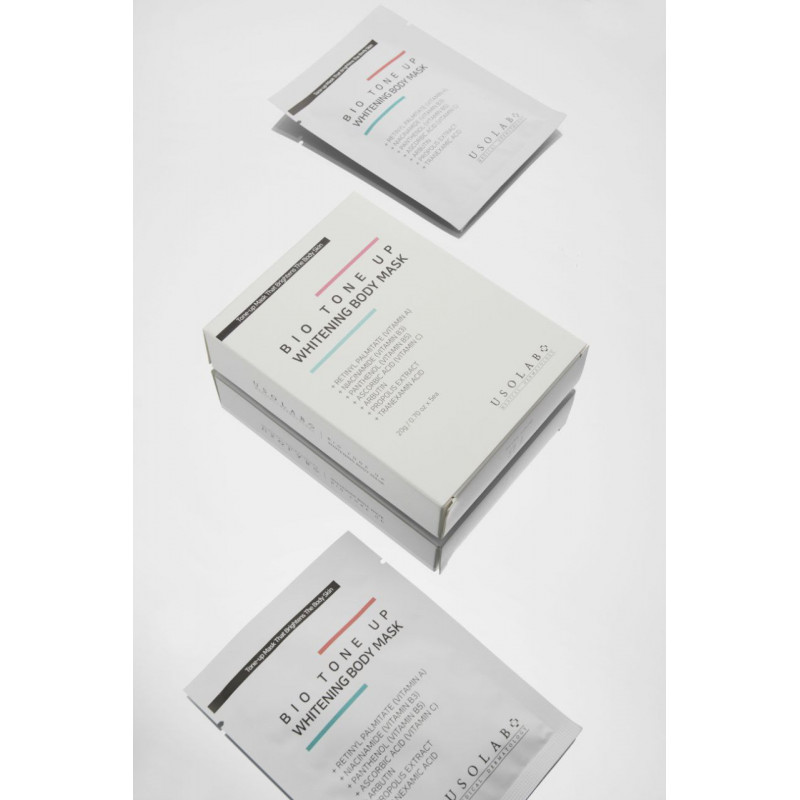 Поживна та антиоксидантна освітлююча маска для тіла Usolab Bio Tone Up Whitening Body Mask, 5 шт