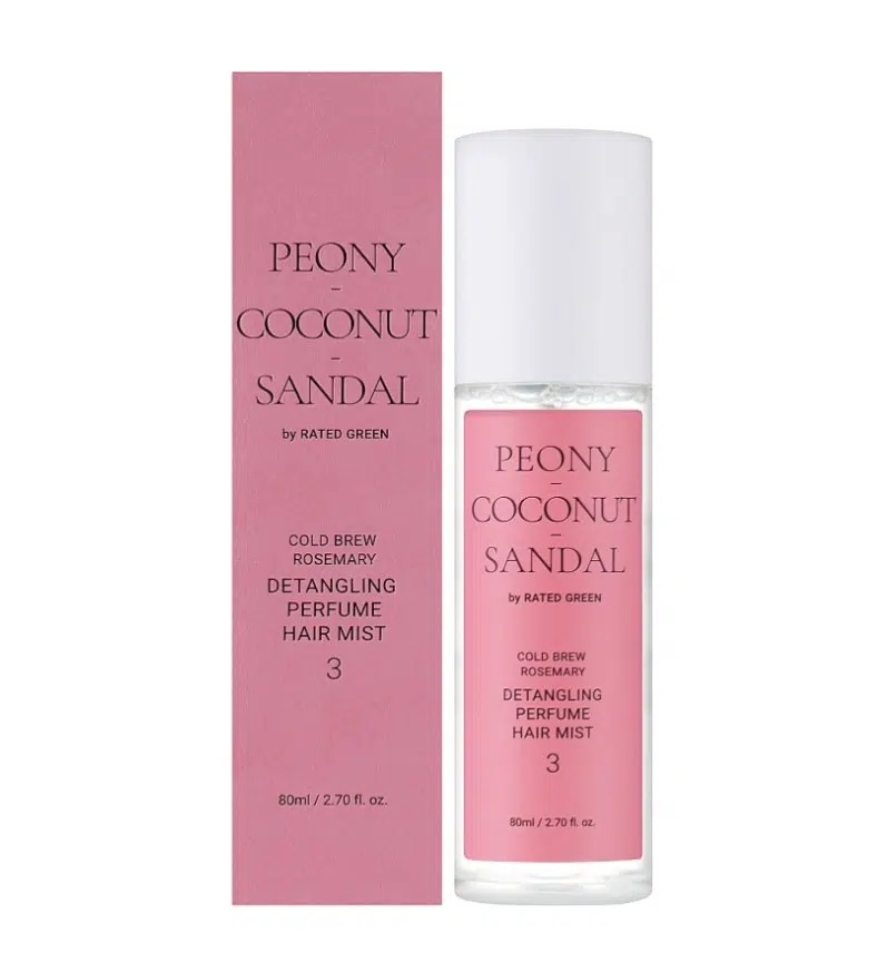 Парфумований міст для волосся Rated Green Detangling Perfume Hair Mist peony- Coconut -sandal, 80мл