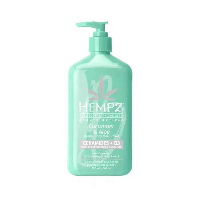 Молочко для тіла огірок, алое, цераміди + В3 Hempz Beauty Actives Cucumber and Aloe Moisturiser, 500мл