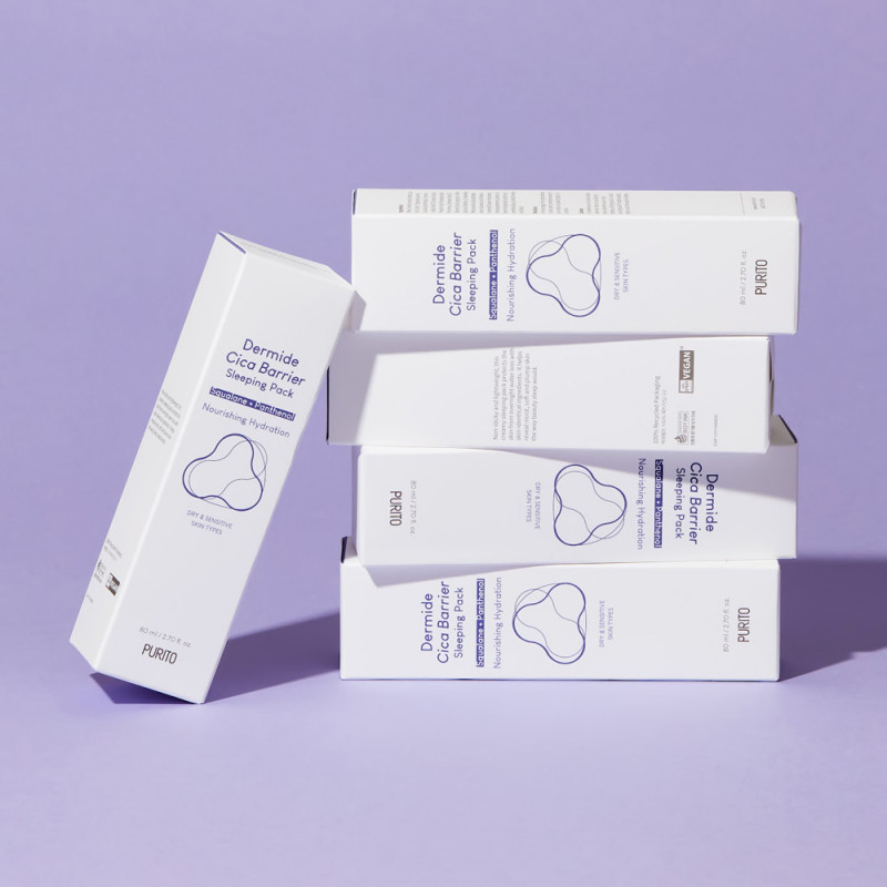 Відновлююча нічна маска з центеллою PURITO Dermide Cica Barrier Sleeping Pack, 80 мл