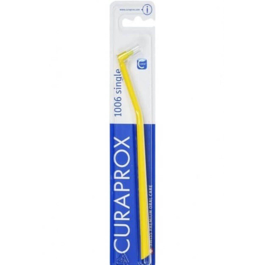 Монопучкова щітка Curaprox CS 1006 SINGLE and SULCULAR, 6 мм - Жовта