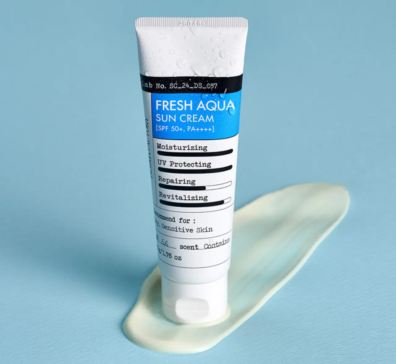 Сонцезахисний крем з чотирьохкомпонентним зволожуючим комплексом Derma Factory Fresh Aqua Sun Cream, 50мл