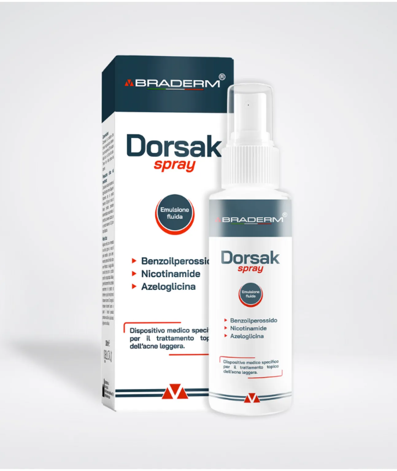 Активный противовоспалительный спрей с бензоил пероксидом 6% Braderm Dorsak Spray, 100 мл