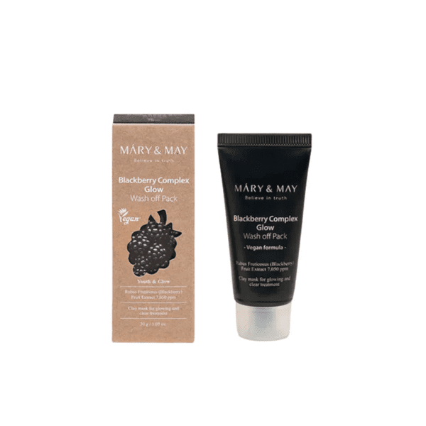 Антиоксидантна глиняна маска з екстрактом ожини MARY and MAY BLACKBERRY COMPLEX GLOW WASH OFF PACK,30 г