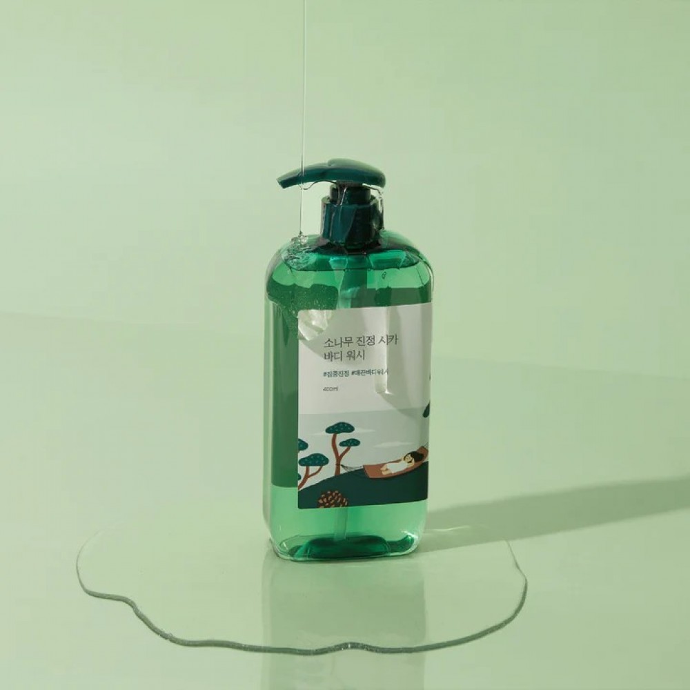 Заспокійливий гель для душу з екстрактом голок сосни ROUND LAB Pine Calming Cica Body Wash, 400 мл