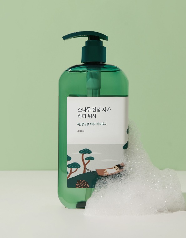 Заспокійливий гель для душу з екстрактом голок сосни ROUND LAB Pine Calming Cica Body Wash, 400 мл