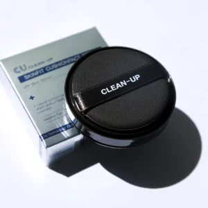 Кушон зі змінним блоком CUSKIN Clean-up Skinfit Cushion Pact (SPF 50+/PA+++), 15гр.+15гр. - 21-рефіл