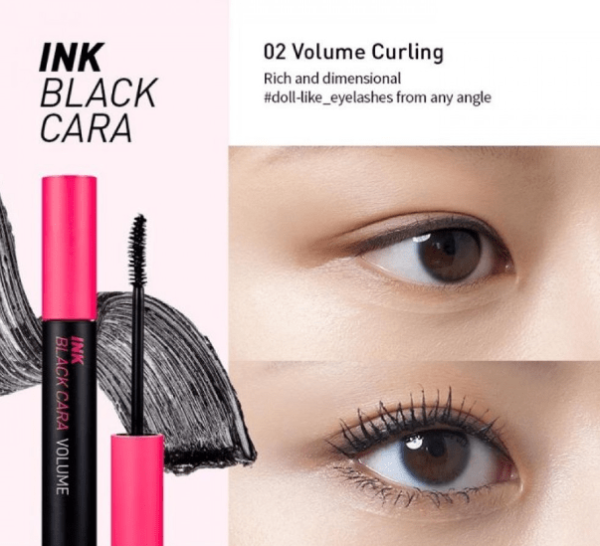 Водостойкая тушь для придания объема и удлинения ресниц Peripera Ink Black Cara #04 Full Volume Curling, 8г
