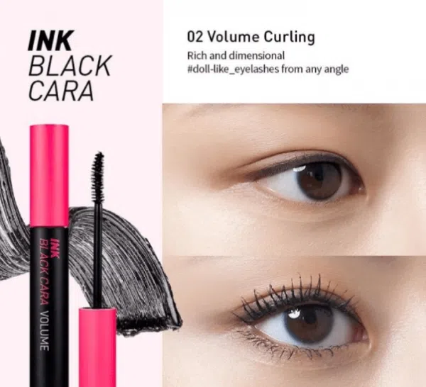 Водостійка туш для надання об’єму та подовження вій Peripera Ink Black Cara #04 Full Volume Curling, 8г