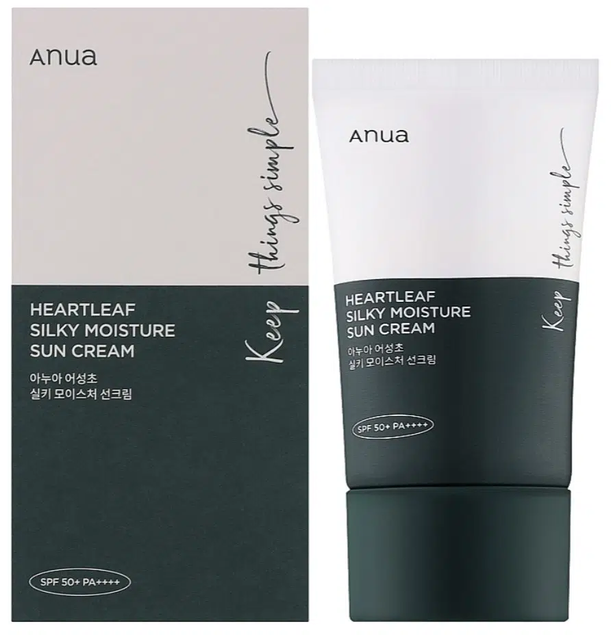 Сонцезахисний крем для чутливої шкіри, SPF 50+ PA++++ ANUA HEARTLEAF SILKY MOISTURE SUNSCREEN, 50мл