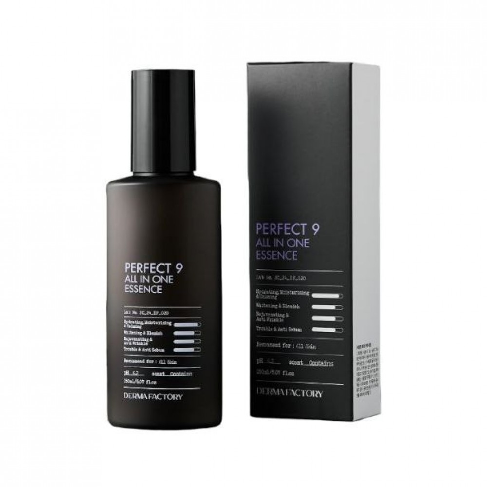 Гелевая эссенция для мужской кожи Derma Factory Perfect 9 All In One Essence, 150 мл