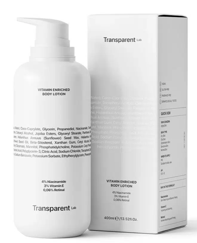 Збагачений вітамінами лосьйон для тіла TRANSPARENT-LAB VITAMIN ENRICHED BODY LOTION, 400 мл