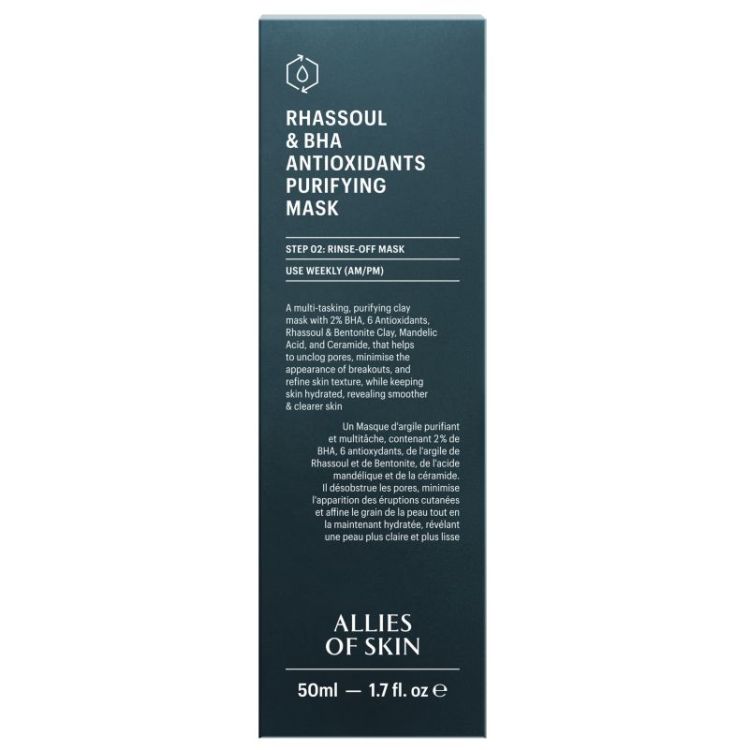 Маска очищуюча для обличчя Allies of skin Rhassoul and BHA Antioxidants Purifying Mask, 50 ml
