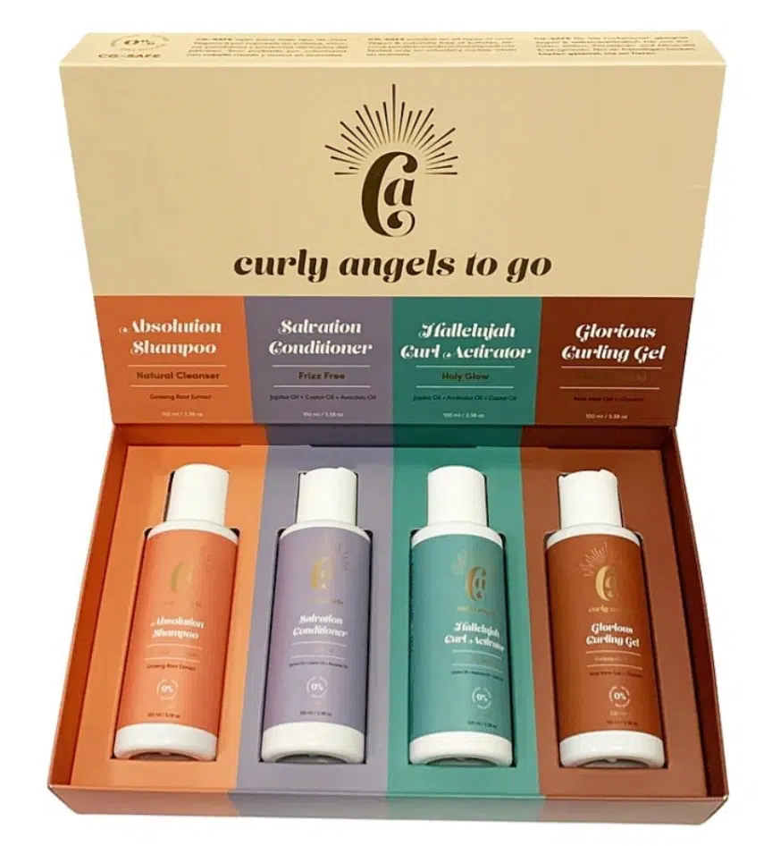 Набір мініатюр для кучерявого волосся Curly Angels To Go, 4 х 100 мл