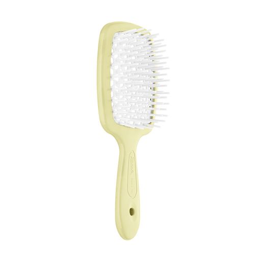 Гребінець міні Janeke Superbrush Small - світло жовтий з білим
