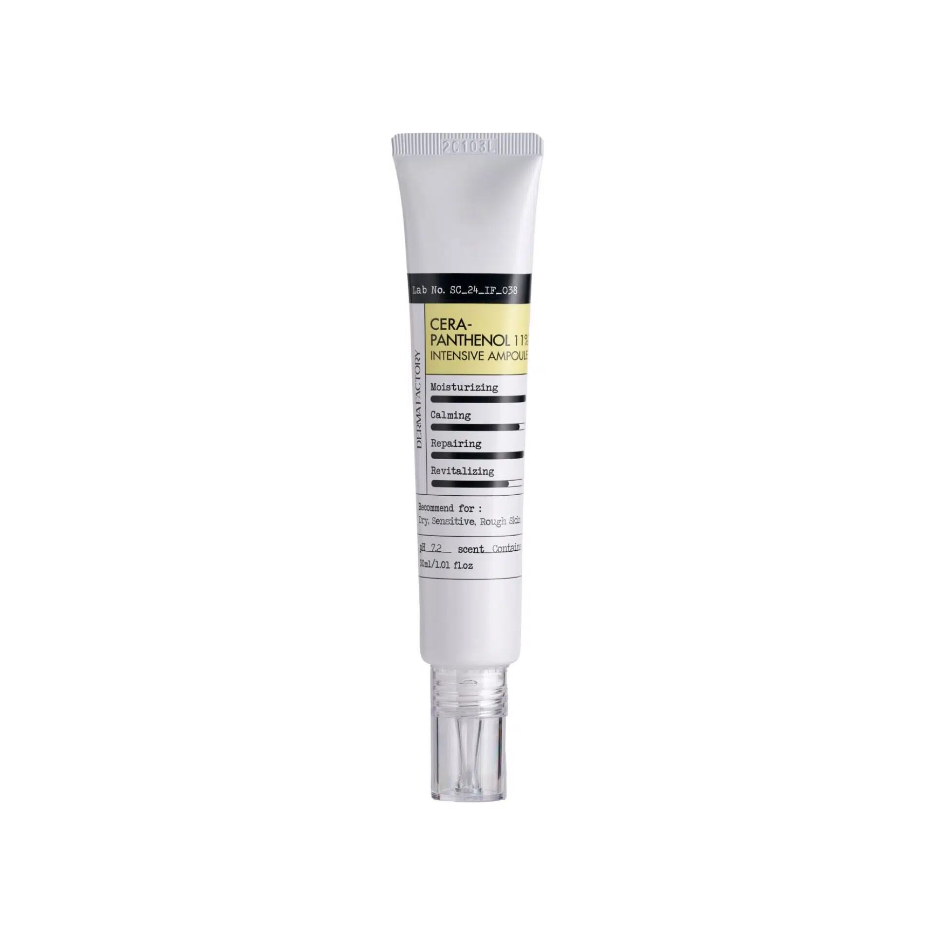 Защитная и барьерная кремовая сыворотка Derma Factory Cera - Panthenol 11% Intensive Ampoule, 30 мл
