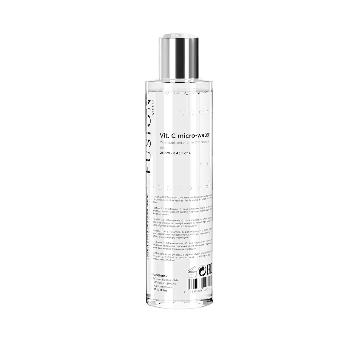 Освітлюючий антиоксидантний міцелярний лосьйон Fusion Meso Vit. C Micro Water, 250 мл