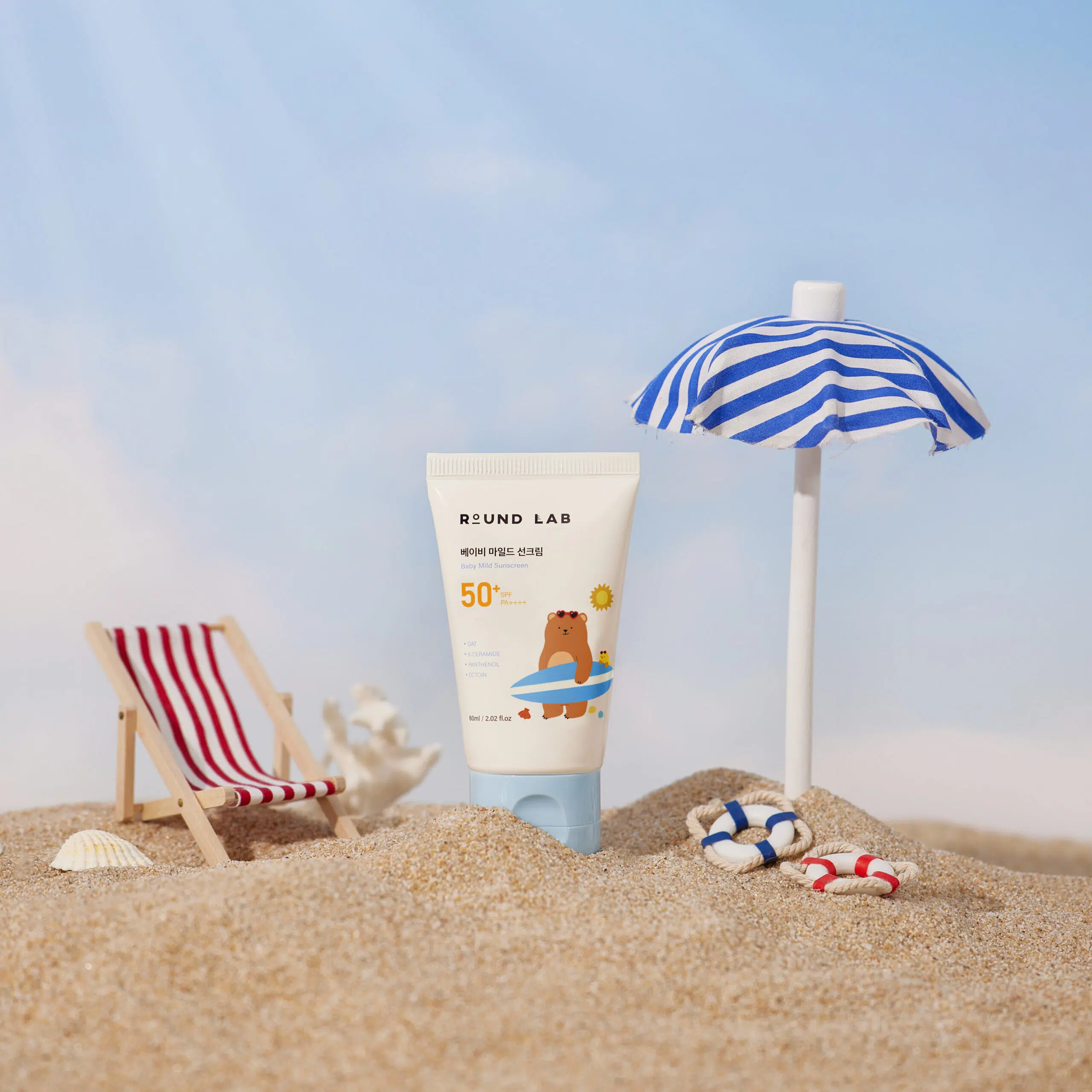 Детский солнцезащитный крем Round lab Baby Mild Sunscreen, 60 мл
