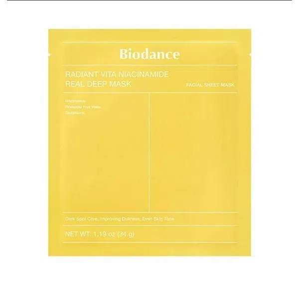 Гідрогелева маска для оживлення тьмяної шкіри Biodance Radiant Vita Niacinamide Real Deep Mask, 34г