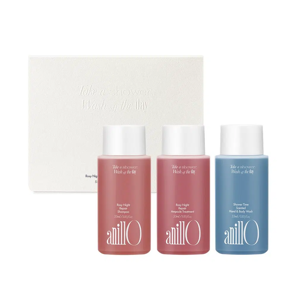 Набор для тела Anillo Rosy Night and Shower Time Travel Shower Kit, 55 мл