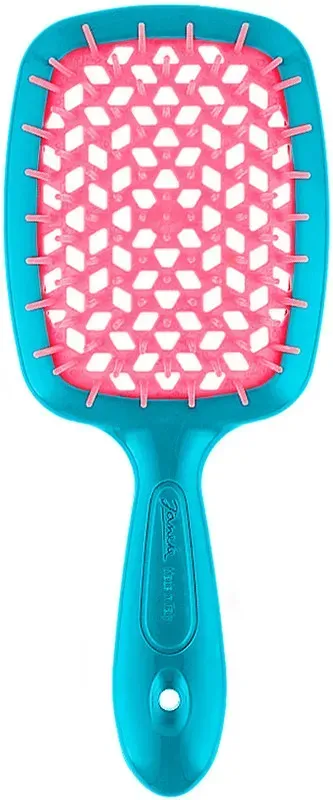 SUPERBRUSH WITH SOFT MOULDED TIPS<br>Гребінець - бірюзова з рожевим
