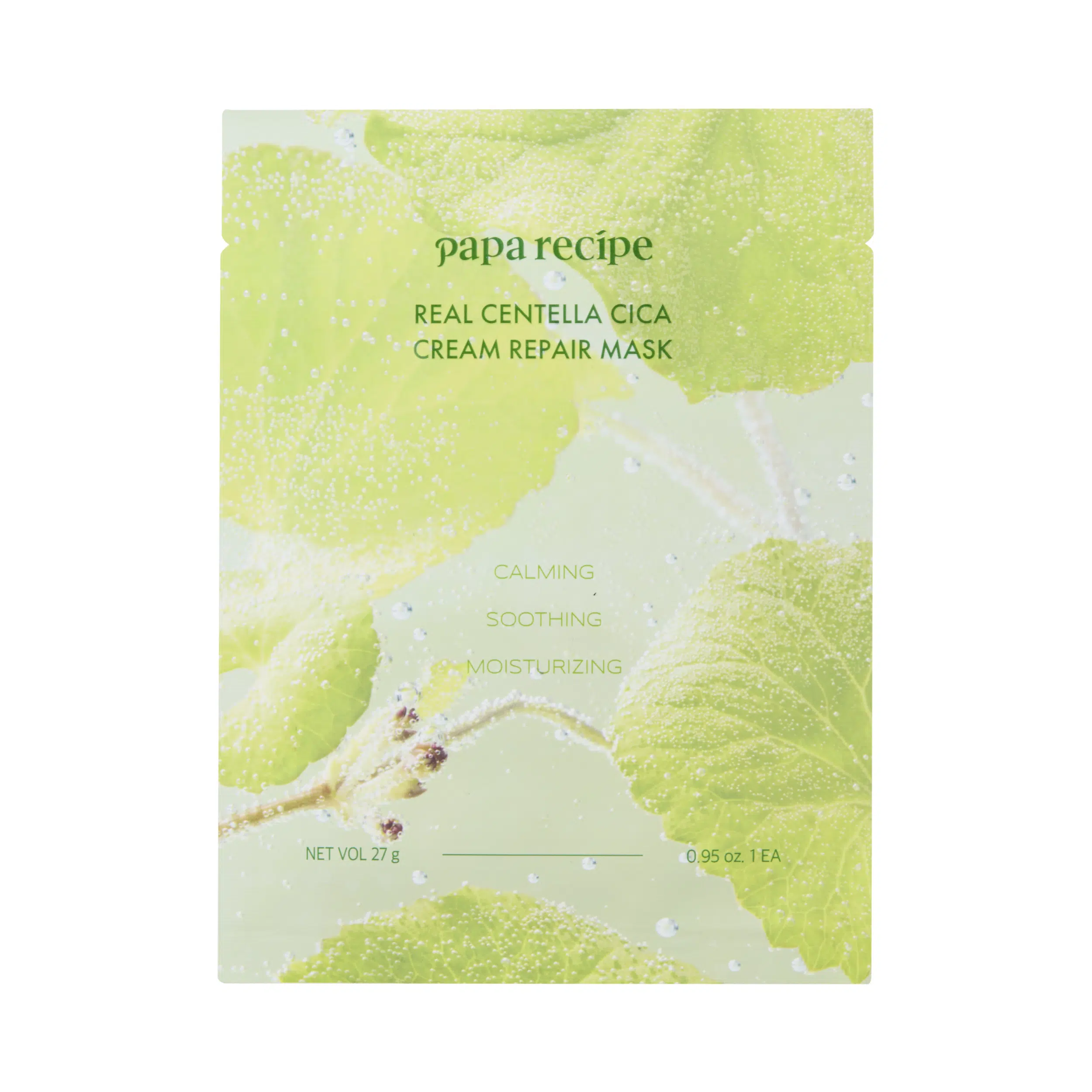Відновлювальна тканинна маска з екстрактом центелли Papa Recipe Real Centella Cica Cream Repair Mask, 27 г